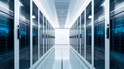 CPD Centro de proceso de datos moderno con servidores en fila