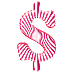 White symbol with pink vertical ultra-thin straps