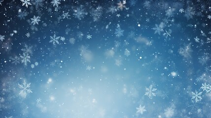 Random falling snow flakes wallpaper. Snowfall dust freeze granules, Snowfall sky white teal blue background