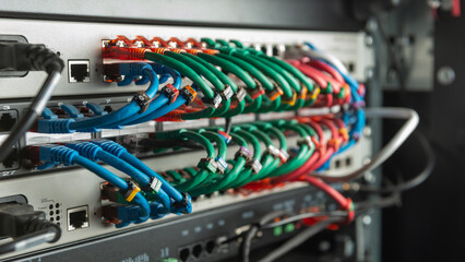 network cables connected to switch