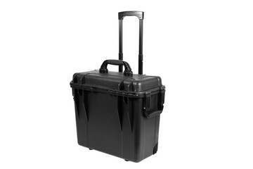 black suitcase isolated on white, cut out