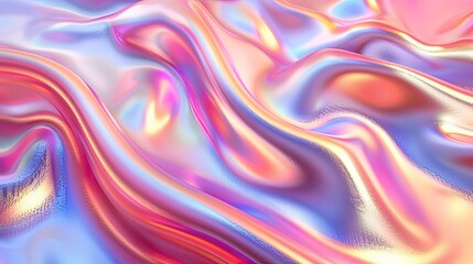 Obraz premium wave pink material, shiny, glographic, abstract wallpaper 