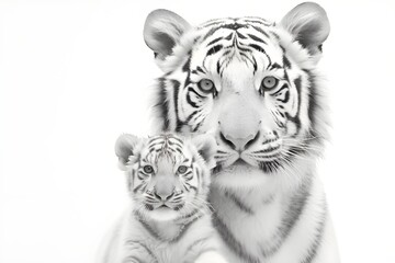 Maternal Care: Tiger Mother and Cub in High Resolution