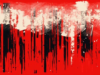 Red gritty grunge vector brush stroke color halftone pattern 