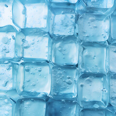 blue ice cubes macro close up background