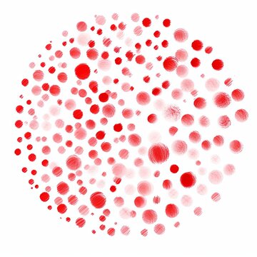 Red thin barely noticeable paint brush circles background pattern isolated on white background