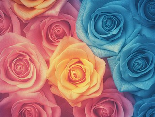 Rose Azure Mustard gradient background barely noticeable thin grainy noise texture, minimalistic design pattern backdrop
