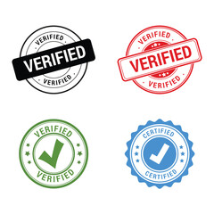 Verified and Certified Rubber Stamps Seal Vector