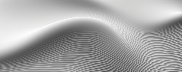 Silver gradient wave pattern background with noise texture and soft surface 