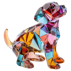 Colourful Crystal Dog Figurine