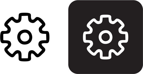 Black settings icon. Cogwheel symbol. Gear wheel vector linear icon for use in any purpose. - obrazy, fototapety, plakaty