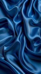 Fototapeta premium Close Up of Blue Satin Fabric. Generative AI