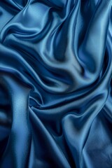 Fototapeta premium Close Up of Dark Blue Fabric. Generative AI