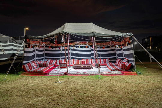 Traditional Arab Khaima Camping Tent of Traditional Style of Arab