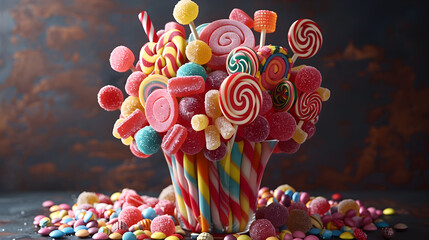Colorful Candy Bouquet: Sweet Centerpiece