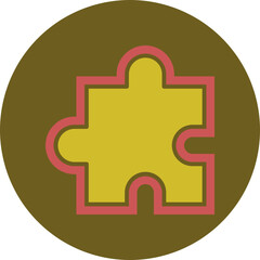Puzzle Glyph Two Color Circle Icon