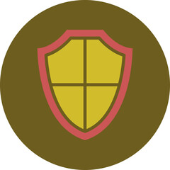 Shield Glyph Two Color Circle Icon