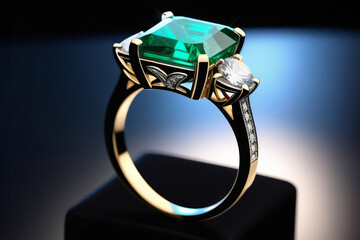 Three carat emerald with diamonds