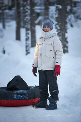 Winters Hibernation, A Snowbound Wanderer Finds Solitude Next to Their Cozy Cocoon