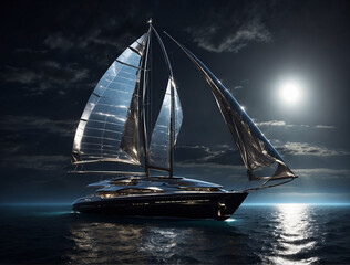 sailboat at night