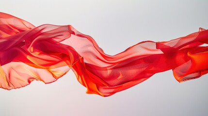red Fabric waves, 3d rendering.