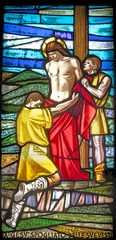 Foto op Aluminium MILAN, ITALY - MARCH 48 2024: The  Jesus is stripped of his clothes in the church Chiesa di San Gregorio Barbarigo from 20. cent.  © Renáta Sedmáková