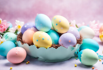 Colorful painted easter eggs - 770066658