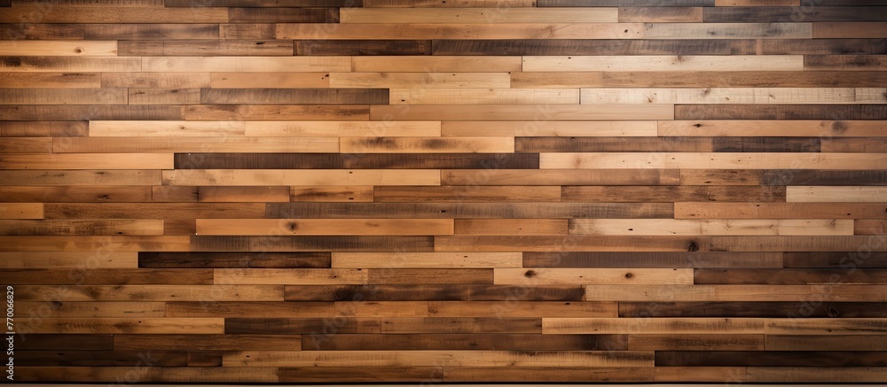 Poster a rustic wooden structure displaying a multitude of individual planks arranged closely together for 