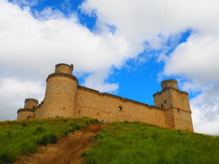 Barcience Castle, a medieval stone fortress in the Province of Toledo.