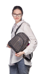 The Visionary Entrepreneur: Woman in Glasses With Laptop Bag