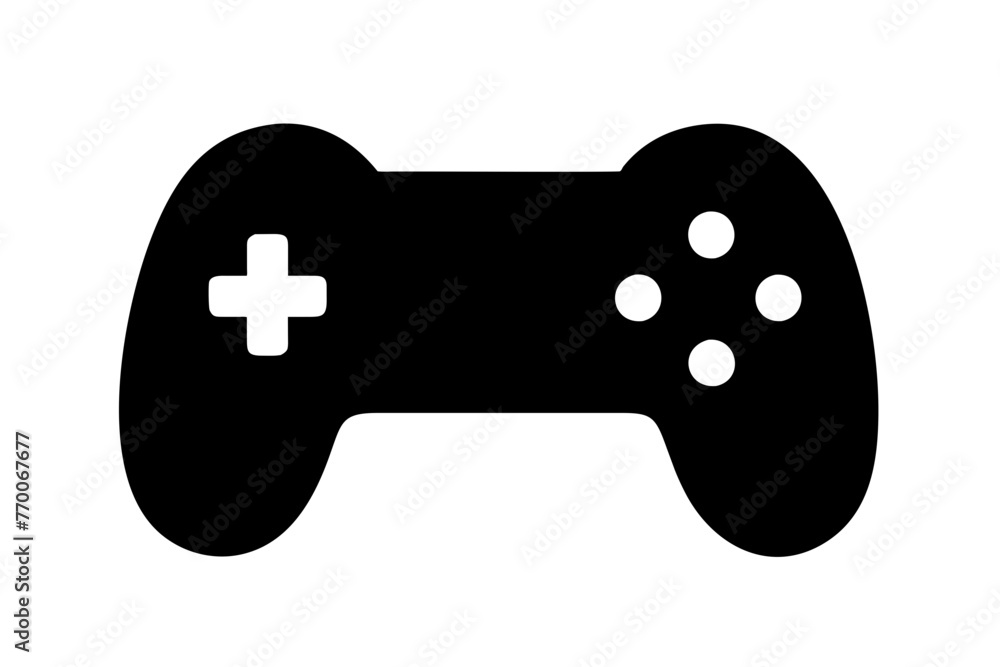 Sticker joystick icon silhouette vector illustration