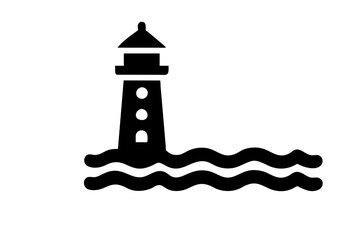 lighthouse icon silhouette vector illustration