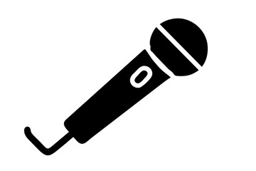 microphone icon silhouette vector illustration