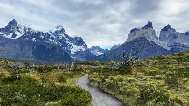 Mirador Cuernos Trail in Torres del Paine National Park in Chile Patagonia