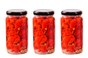 pickled pepper hot sauce carolina reaper seasoning isolated on white transparent background