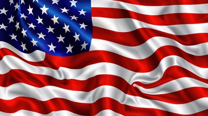 Close-up of American flag wave