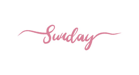 Sunday - lettering vector isolated on white background