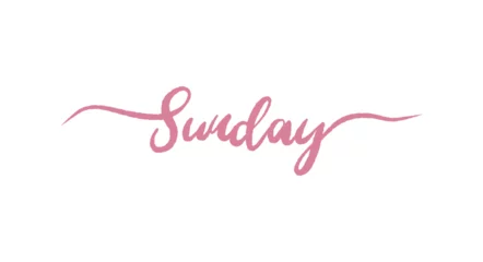 Badkamer foto achterwand Sunday - lettering vector isolated on white background © elif