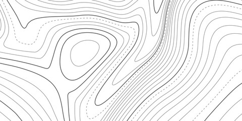 Landscape geodesy topographic map background. Grey topographic lines. Texture of lines. Vector illustration - obrazy, fototapety, plakaty