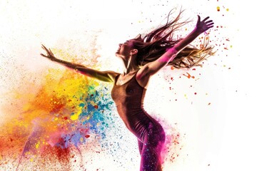beautiful woman in colorful dance attire