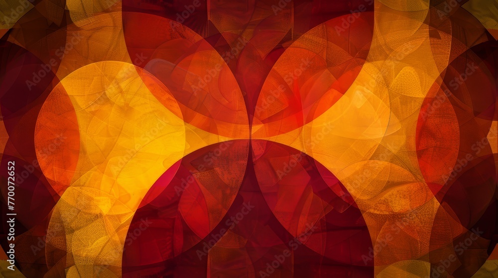 Aufkleber a close-up photo of a red and yellow backdrop featuring a circle on the lower right corner and a sma