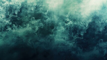 Abstract paint water. Color mist. Magic spell mystery. Dark green contrast vapor floating splash cloud texture background banner - obrazy, fototapety, plakaty