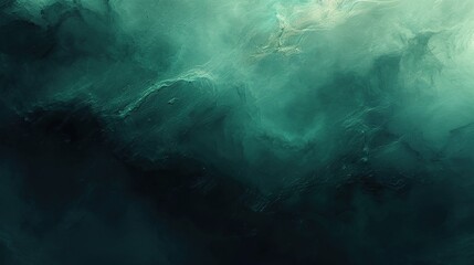 Abstract paint water. Color mist. Magic spell mystery. Dark green contrast vapor floating splash cloud texture background banner - obrazy, fototapety, plakaty