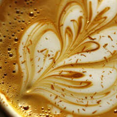 Close-up of latte art