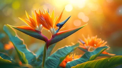 Foto op Canvas Bird of Paradise flowers in natural background. © Katerina