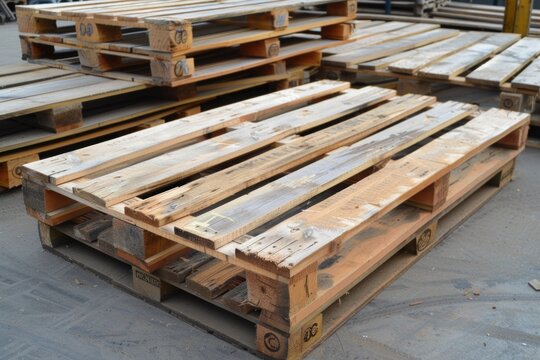 Photo of an industrial wooden pallet