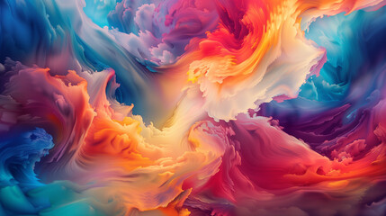 Vibrant Swirls of Color: Digital Abstract Artwork - obrazy, fototapety, plakaty