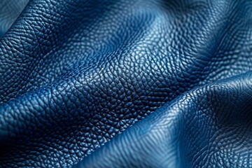 Blue leather texture close up. Texture for design.