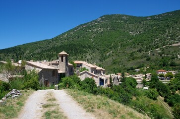 Fototapeta na wymiar Medieval village in the Baronnies in the South East of France, in Europe
