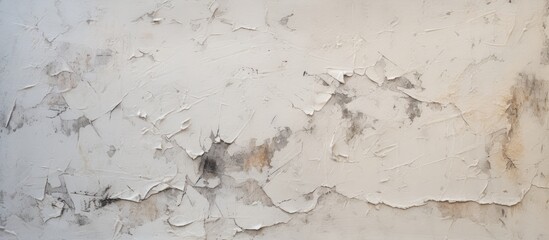 A close up of a white wall with peeling paint, revealing layers of colors underneath